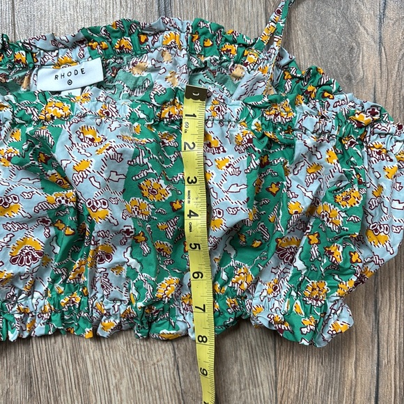 Rhode Skin Tops Rhode X Target Floral Crop Top Women’s XL Green Yellow Elastic - Picture 8 of 11